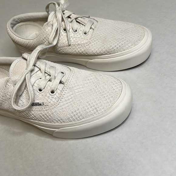 VANS ERA PLATFORM WHITE SNAKESKIN ANIMAL EMBOSSED SNEAKERS 7 - Picture 4 of 16